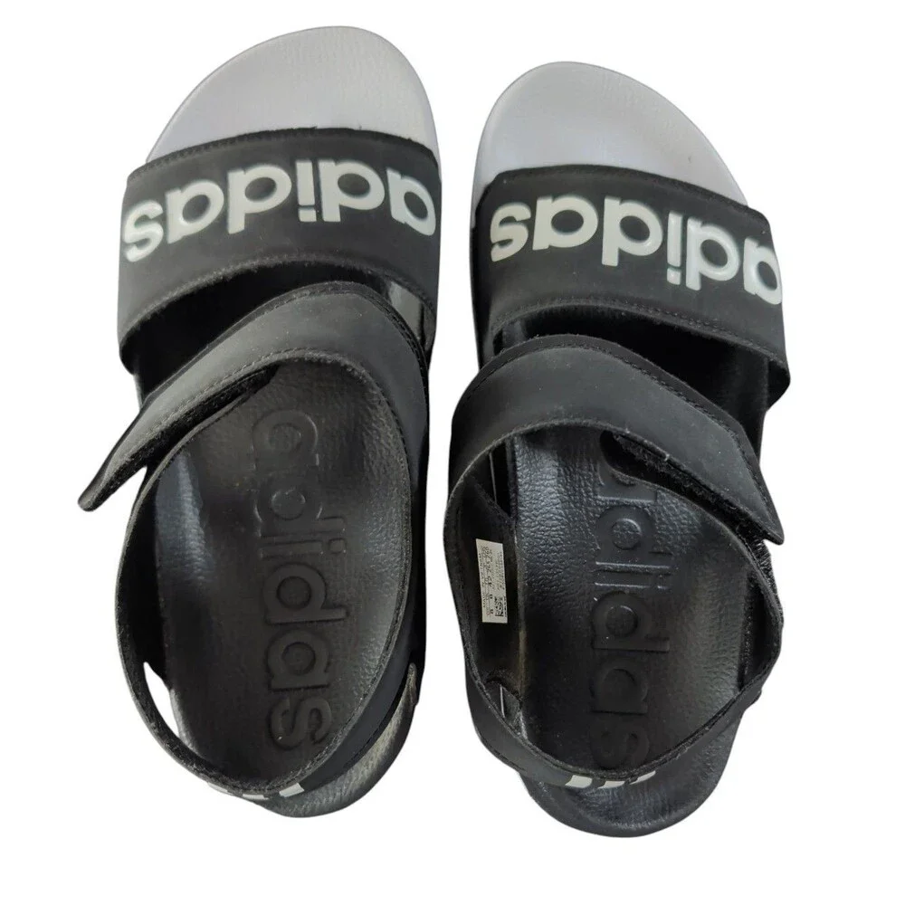 Adidas Adilette Black and White Slide Sandals Men's 8 Women's 9